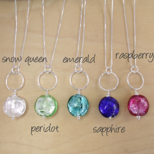 simple circle jewel necklace by sailorgirl jewelry
