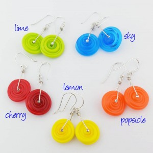 spiral disk earrings by sailorgirl jewelry