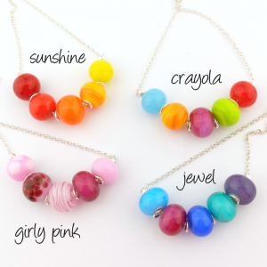 colour mini strand necklaces by sailorgirl jewelry